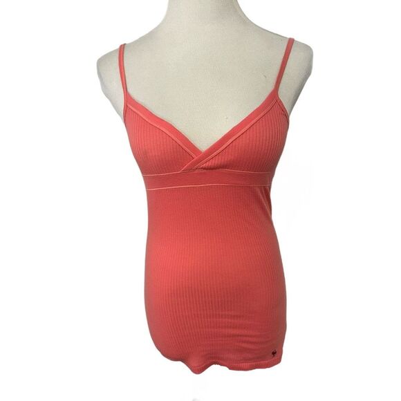 Abercrombie & Fitch Coral Ribbed Tank Top Sz M - Picture 1 of 4
